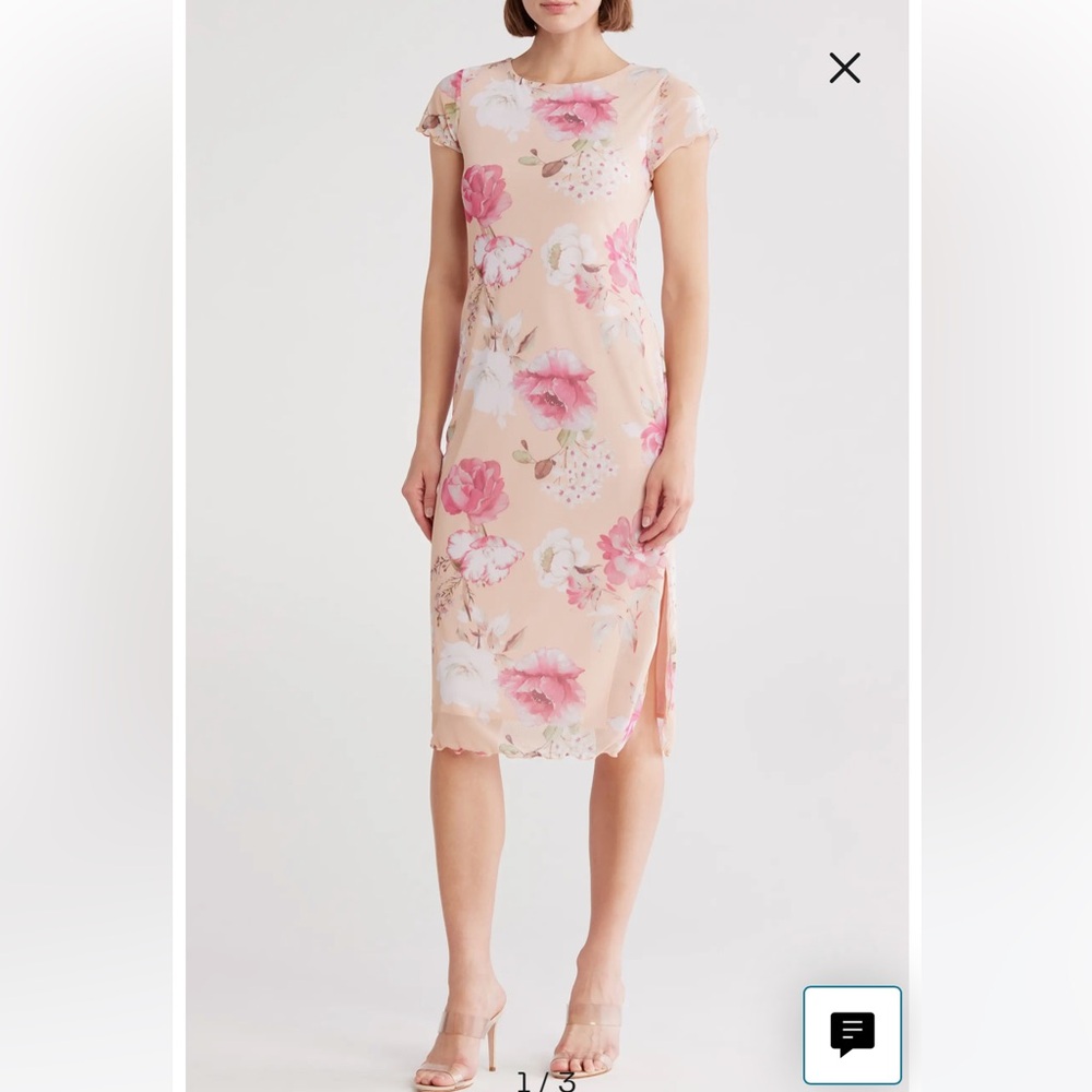 Bebe Elegant Cream Mesh Dress L